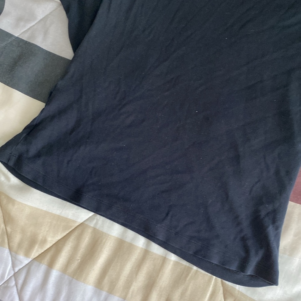 Scoop neck Black loose Long-Sleeve T-Shirt - Picture 13 of 17